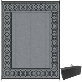 9' x 12' RV Mat, Outdoor Patio Rug / Large Camping Carpet with Carrying Bag, Waterproof Plastic Straw, Design for Backyard
