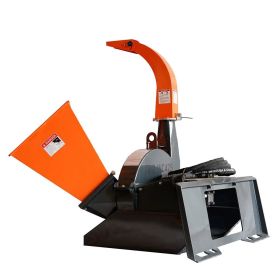4" Skid Steer Wood Chipper, Gravity-Fed, Universal Skid Steer Mount, TMG-WC42S