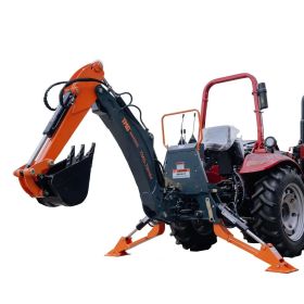 7-FT 3-Point Hitch Swing Backhoe Attachment, 12" Bucket Included, 40-100 HP Tractor, 126" High Reach, Category 1 & 2 Hookups, TMG-TBH84