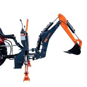 6-FT 3-Point Hitch Swing Backhoe Attachment, 12" Bucket Included, 20-65 HP Tractor, 97" High Reach, Category 1 & 2 Hookups, TMG-TBH72