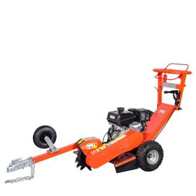 Walk Behind Powered Stump Grinder, ATV/UTV Tow Bar, 12 Carbide Teeth, 24" Cutting Capacity, 14 HP Gasoline Engine, TMG-GSG12