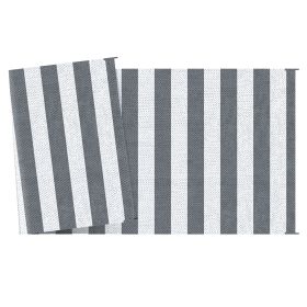 RV Patio Rug 9x18 Gray White Outdoor Carpet with Carry Bag