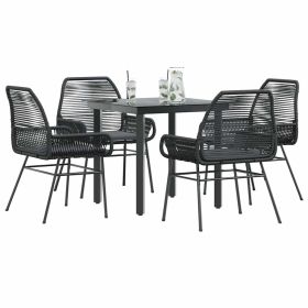 Garden Dining Set Black, Dark Grey