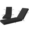 Set of 2 Chaise Lounge Cushion, 4" Thick Outdoor Lounge Chair Cushions with Ties for Patio, 21" x 72Ã¢â‚¬Â¯", Gray
