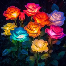 Solar Lights Outdoor Waterproof for Garden Decor, 4 Pack Solar Garden Lights for Outside, Outdoor Solar Lights for Yard with Solar Flowers Lights