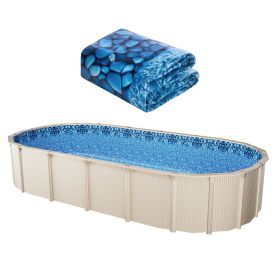 VEVOR 15 x 30 ft Oval Pool Liner, Overlap Style Above Ground Pool Liners, 48-to-54inch Wall Height, Durable Pool Liner, Standard Gauge Vinyl