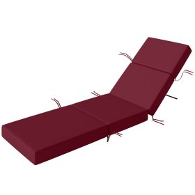 Chaise Lounge Cushion, 4" Thick Outdoor Lounge Chair Cushion with Ties for Patio, 21" x 72Ã¢â‚¬Â¯", Red