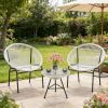 3 Pieces Patio Acapulco Furniture Bistro Set with Glass Table Up To 66 Lbs for Being Used in Patio, Yard, Garden, Poolside, Etc