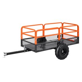 VEVOR Garden Utility Trailer, 22 Cu. Ft. & 1600lbs, ATV UTV Trailer, Tow Behind Steel Dump Trailers, Removable Rear Panel