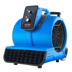 VEVOR Floor Blower, 1560 RPM 4000 CFM, Air Mover for Drying and Cooling, Portable Carpet Dryer Fan with 3 Blowing Angles, Timer, 3-Speeds Adjustm