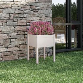 Planter White Solid pinewood Medium Durable Planter Square