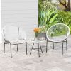 3 Pieces Patio Acapulco Furniture Bistro Set with Glass Table Up To 66 Lbs for Being Used in Patio, Yard, Garden, Poolside, Etc