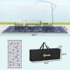 Reversible Outdoor Rug, Waterproof Plastic Straw with Carry Bag, 9' x 18', Blue & White Rhombus