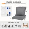 8 Patio Chair Cushions with Seat & Backrest, Fade Resistant Seat Replacement Cushion Set, Gray