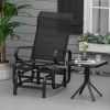 Gliding Relaxation: Lightweight Black Outdoor Glider Rocker with Smooth Rocking Arms
