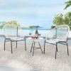 3 Pieces Patio Acapulco Furniture Bistro Set with Glass Table Up To 66 Lbs for Being Used in Patio, Yard, Garden, Poolside, Etc