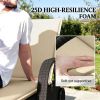 Folding recliner cushion 2-piece set, outdoor recliner cushion, beige(chair cushion only)
