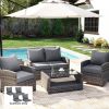 8 Patio Chair Cushions with Seat & Backrest, Fade Resistant Seat Replacement Cushion Set, Gray