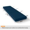 Set of 2 Chaise Lounge Cushion, 4" Thick Outdoor Lounge Chair Cushions with Ties for Patio, 21" x 72Ã¢â‚¬Â¯", Navy Blue