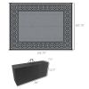 9' x 12' RV Mat, Outdoor Patio Rug / Large Camping Carpet with Carrying Bag, Waterproof Plastic Straw, Design for Backyard