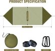 Camping Hammock with Mosquito Net, Lightweight Portable Double & Single Hammock Tent with 2 Tree Straps