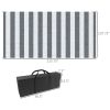 RV Patio Rug 9x18 Gray White Outdoor Carpet with Carry Bag
