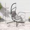 Hammock Chair with Stand and PA Coating Cushion, Hanging Swing Chair with Steel Frame for Indoor and Outdoor, Gray