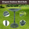 Weather-Resistant Antique Bird Bath with Stakes (Patina Green)