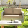 2 Seater Patio Furniture Cushions, Thick Outdoor Loveseat Cushions Furniture Cushions with Removable Cover