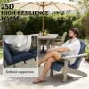 A set of 4 outdoor seat cushions, courtyard chair cushion, cushion, navy blue (cushion only)