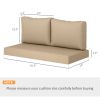 2 Seater Patio Furniture Cushions, Thick Outdoor Loveseat Cushions Furniture Cushions with Removable Cover