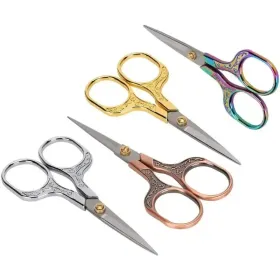 4pcs Plum Blossom Retro Scissors Stainless Steel Household Scissors Window Decoration Wool Embroidery Scissors Handmade Student Office Small Scis (Option: 4pack)