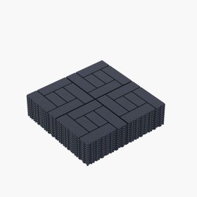11.81"x11.81"x0.79"Grey & Brown Colors - Stylish Interlocking Flooring (Color: Gray)