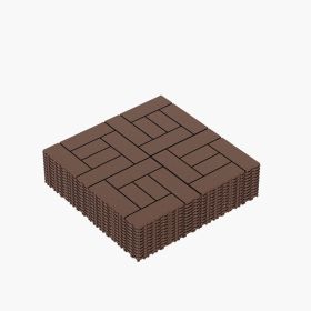 11.81"x11.81"x0.79"Grey & Brown Colors - Stylish Interlocking Flooring (Color: Brown)